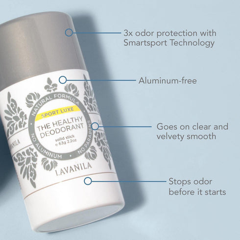 Lavanila Aluminum Free Sport Luxe Deodorant, 2oz - Healthy Deodorant for Men & Women - Fresh Scent Solid Stick