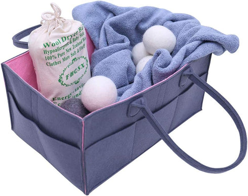 Organic XL Wool Dryer Balls, 6-Pack, Reusable Natural Fabric Softener, Reduces Wrinkles
