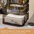 Transparently Black Cosmetics Display Case with Mirror, Large Capacity Makeup Storage Box with Drawers