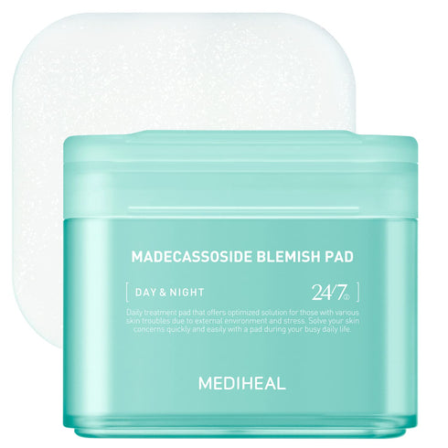 MEDIHEAL Madecassoside Cotton Facial Pads - 100 Pads with Centella Asiatica for Uneven Skin Tone, Vegan