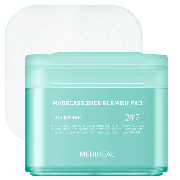 MEDIHEAL Madecassoside Cotton Facial Pads - 100 Pads with Centella Asiatica for Uneven Skin Tone, Vegan