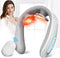 Electric Pulse Neck Massager with Heat for Pain Relief, 10 Modes, 15 Intensities, Cordless Intelligent Massager for