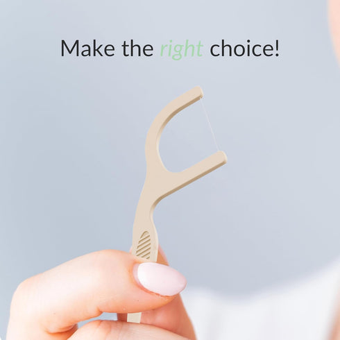 Biodegradable Floss Picks, 200pcs Natural Vegan Sustainable Dental Floss, Shred Resistant and Nontoxic