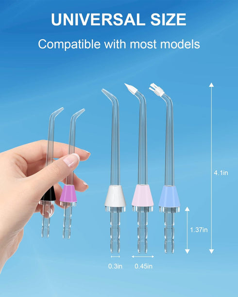 MySmile 10 PCS Replacement Jet Tips, Oral Irrigator Nozzle Set Compatible with Waterpik, Includes Classic, Periodontal