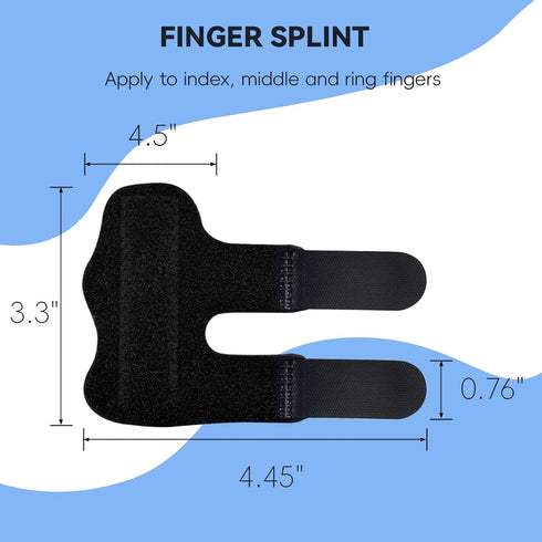 Finger Splint, Universal Trigger Finger Brace for Broken/Arthritis Pain and Sprain Relief, Trigger Finger Splint for Middle, Index, Ring (4 Pack,Black)