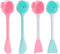 4 Pack Silicone Facial Cleansing Brush, 4 in 1 Double-Ended Exfoliating Wash Scrub Brush for Face Skincare