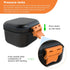 ARGOMAX Leak Proof Denture Bath Cup, Portable Soaking Box with Strainer for Dentures and Braces (Black + Orange)
