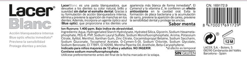 Lacer 125Ml Blanc Plus Pasta Dental Sabor Menta