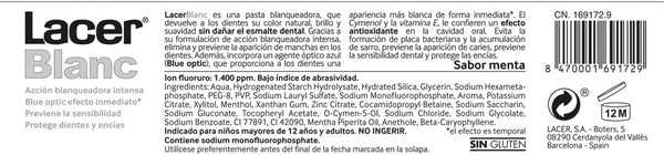 Lacer 125Ml Blanc Plus Pasta Dental Sabor Menta