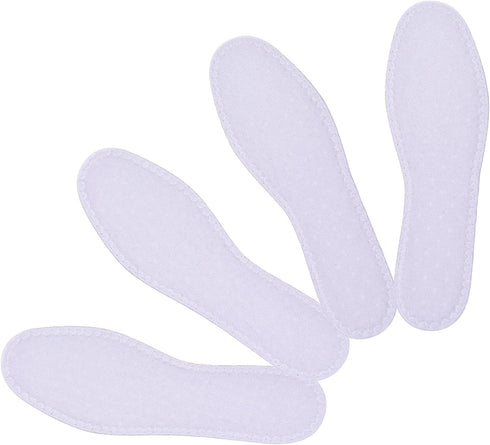 Happystep Cotton Terry Cloth Insoles, Barefoot Shoe Inserts, 2 Pairs of White (Women Size 10)