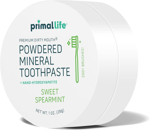 Primal Life Organics Dirty Mouth Toothpowder, Organic Tooth Cleaning Powder with Natural Kaolin & Bentonite Clay, Sweet