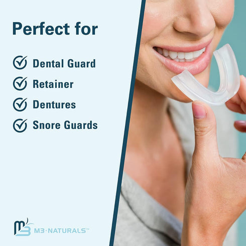 Retainer Cleanser Tablets and Soak Container, Universal Denture Cleaning Tablets and Bath Case for Stains