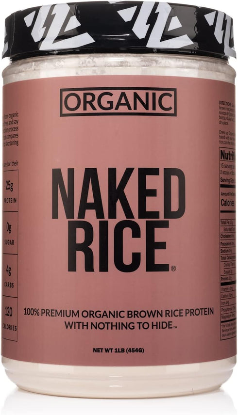 Naked Rice 1Lb Organic Brown Rice Protein Powder - Vegan, Gluten Free, Non-GMO, 15 Servings, No Artificial Ingredients
