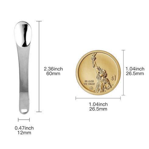 LISAPACK 4 Pack Metal Makeup Spatula - Mini Spoon for Facial Cosmetic, Face Mask (Silver & Gold)