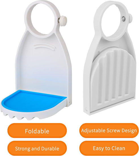 2 Pack Laundry Detergent Cup Holder, Fabric Softener Drip Catcher Tray with Fixing Screw and Removable Pad