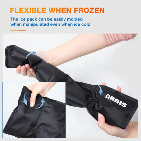 ARRIS Gel Ice Pack for Back - Flexible Hot Cold Therapy Wrap with Support Belt for Pain Relief