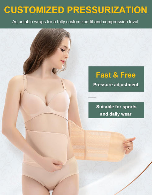 SUJAYU Belly Band Postpartum Belly Wrap, Breathable Abdominal Binder Post Surgery, Adjustable Waist Trainer for Women