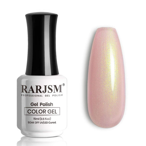 RARJSM Pearl Gel Nail Polish, Mermaid Gel Nail 15ML Soak Off Varnish with Shimmer Effect for DIY Nail Art