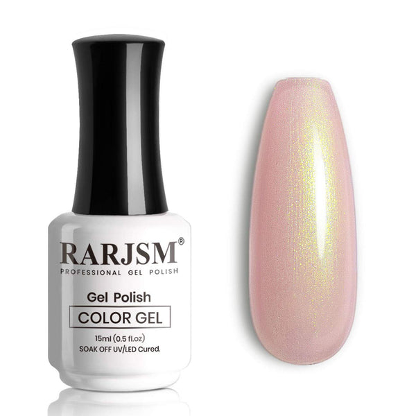 RARJSM Pearl Gel Nail Polish, Mermaid Gel Nail 15ML Soak Off Varnish with Shimmer Effect for DIY Nail Art