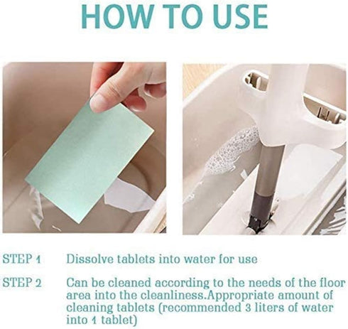 Tuimiyisou 60PCS Floor Cleaning Slice Mopping concentrated Floor Cleaning Sheets, Water Soluble, Fast Dry for Tiles