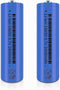 2 Packs 3.7V 2600mAh Button top Rechargeable Batteries for Headlamp, LED Flashlight, Electronic Devices etc(Button top,Blue)