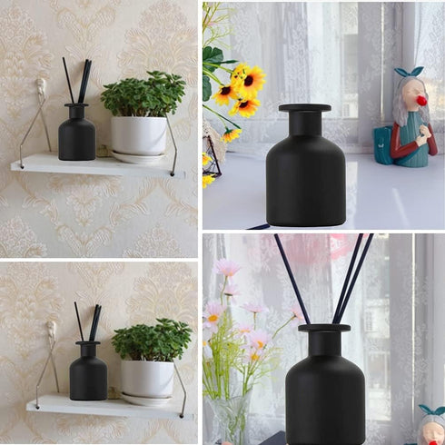 QUUPY 1PCS 150ml/5oz Sets Empty Refillable Glass Diffuser Bottle Exquisite Essential Oils Container for DIY Replacement