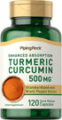 Piping Rock Turmeric Curcumin with Black Pepper | 500mg | 120 Capsules | Non-GMO, Gluten Free Complex Supplement