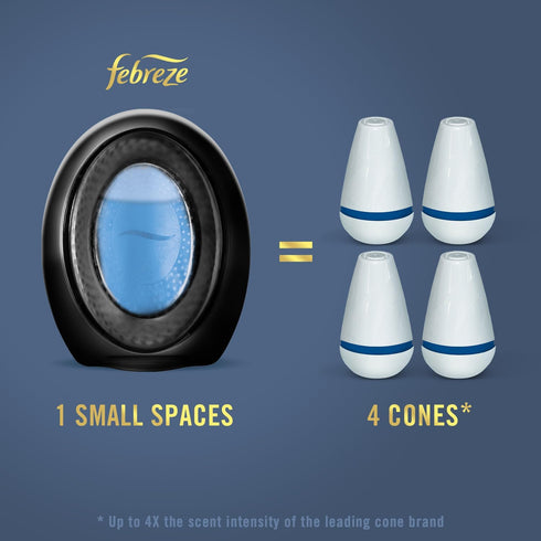 Febreze Small Spaces: Plug-in Air Freshener Alternative, Odor Fighter, Ocean Scent, 25 fl. oz, Pack of 4.