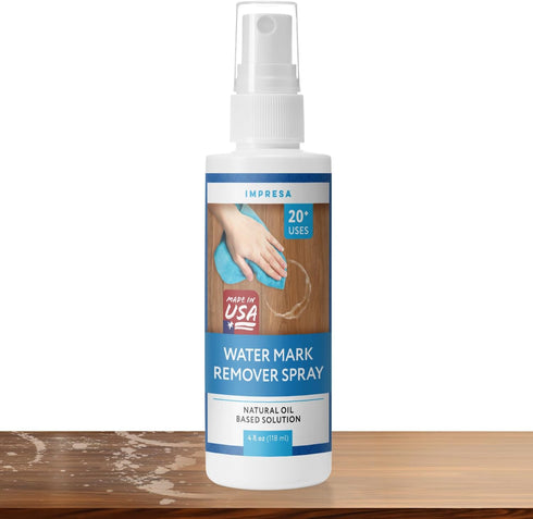 IMPRESA 4oz Water Mark Remover Spray for Wood - Restore & Protect Water Stain Remover for Wood Furniture Cleaner