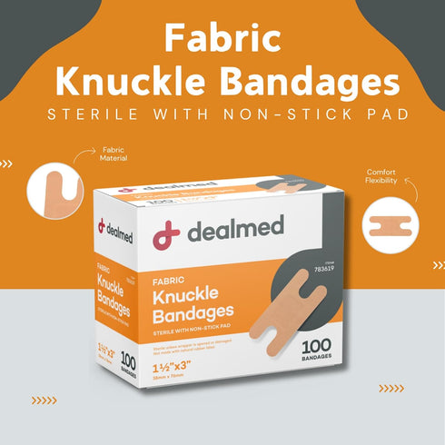 Dealmed Flexible Adhesive Bandages – 100 Count (1 Pack) with Non-Stick Pad, Latex Free, 1 1/2" x 3" for First Aid