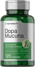 Horbaach Dopa Mucuna 120 Capsules | Velvet Bean Extract | 15% L-Dopa | Non-GMO & Gluten Free Herbal Supplement