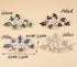 Silver Flower Blue Rhinestones Beads Hair Comb for Women Girls, Wedding Bridal Hair Piece Jewelry