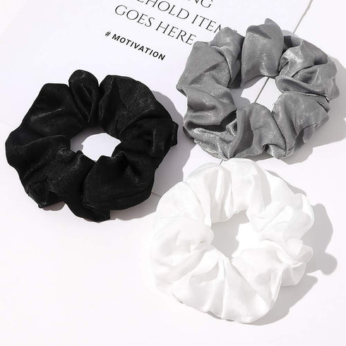 Silk Satin Scrunchies for Women, Big Scrunchy Ponytail Holder, No Crease Hair Bands, Soft Elastic Hair Ties for Vsco