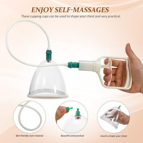 Set Set Ciieeo Vacuum Cupping Cup Hand Pump Breast Vacuum Cupping Buttock Lift Body Massage Cupping for Massage