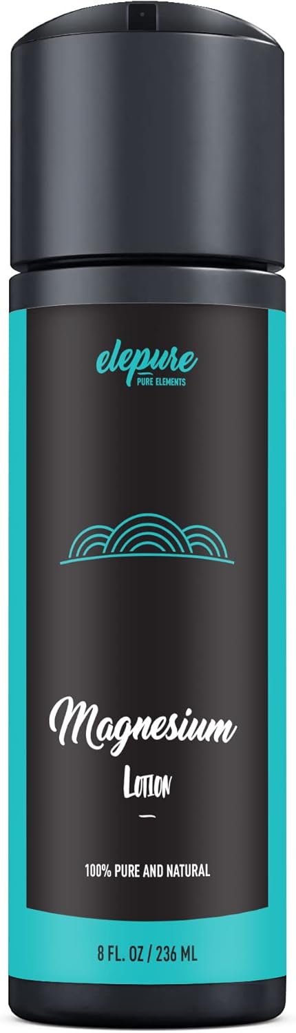 Natural Magnesium Lotion, Highest Potency, 8 oz, Over 1800 MG/oz, Not Water Based