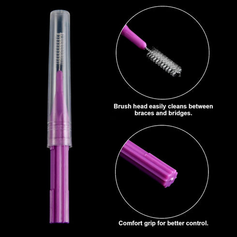50 Pieces Braces Brush - Interdental Brush Toothpick Dental Flossing Head for Oral Hygiene Cleaning Tool