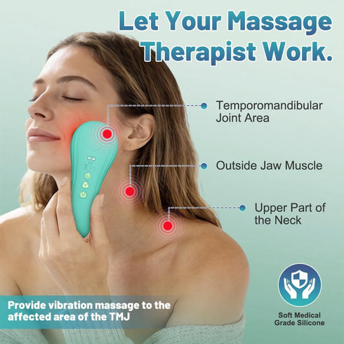 muosiz TMJ Relief Products Jaw Massager,Neck Massager with Rolling,Vibrating and Heating, Real-Like Massage for TMJ Jaw