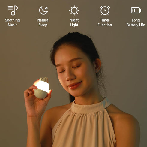 SINGMIO M10 White Noise Sleep Machine, Portable Sound Machine with Timer, Soothing Music Player, Night Light, Long