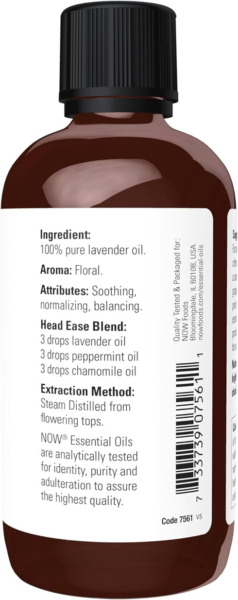 NOW Foods Essential Oils, Lavender Oil, 100% Pure, Soothing Aromatherapy Scent, 4-Ounce