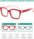 Eyekepper Ladies Reading Glasses, Oversized Square Design Readers for Women in Red
