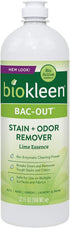Biokleen Bac Out Stain Remover for Clothes, 32 oz - Natural with Live Enzyme Cultures for Carpet, Diapers, Wine, Laundry