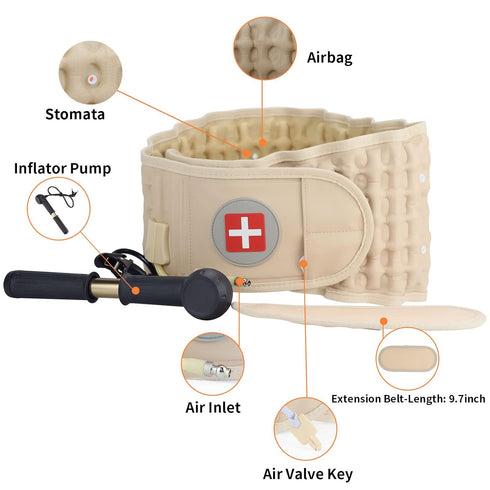 Decompression Back Belt Waist Brace for Lower Back Pain Relief, Lumbar Air Traction Device One Size Fits 29-49 Waist
