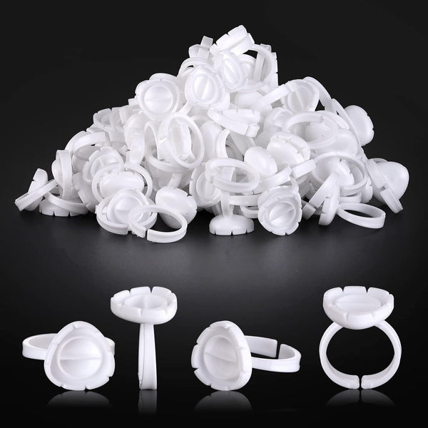Lash Extension Supplies Glue Rings for Eyelash Extensions, 100PCS Lash Glue Rings, Eyelash Glue Holder