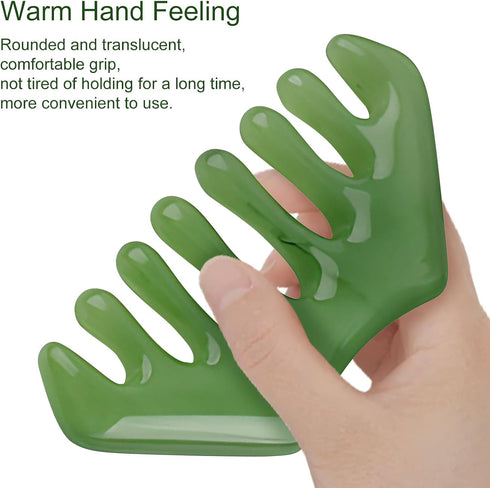Jaasuee Multi-Functional Handheld Head Massage Tool, Massage Comb, Guasha Scraping Scalp Comb - Meridian Massager