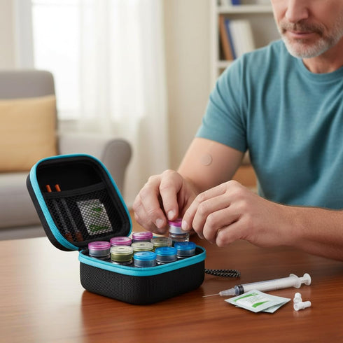 Leoriaie 9-Slots 10ml U-100 Insulin Fridge Holder Storage Case Insulin Vial Protector Holder Insulin Cooler Travel Case