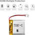 EEMB 3.7V 700mAh 803030 Lipo Lithium Polymer Battery Pack with Wire JST Connector for Speaker and Wireless Device