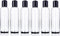 ljdeals 4 oz Clear Plastic Bottles with Black Disc Top Caps, Pack of 6, Refillable Containers for Shampoo, Lotions, BPA