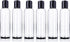 ljdeals 4 oz Clear Plastic Bottles with Black Disc Top Caps, Pack of 6, Refillable Containers for Shampoo, Lotions, BPA