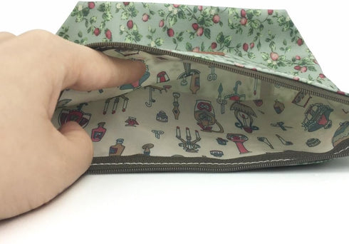 Hunger Green Flowers Make-Up Cosmetic Bag Carry Case, 14 Patterns (P11417017)