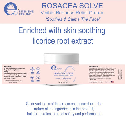 Rosacea Solve - Redness Relief Cream for Rosacea & Acne Prone Skin - Sensitive Skin Care with Organic Ingredients